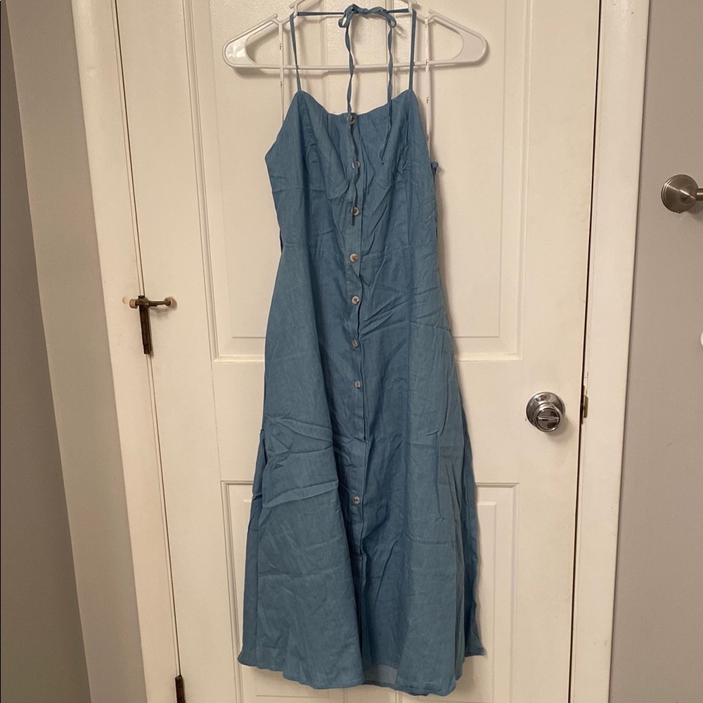 NWT Lulus denim halter dress